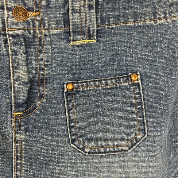 Old Navy Jean Mini Skirt Pockets Vintage Y2K 2000s Dark Wash Women's Size 4 - Picture 2 of 9